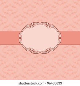 Template frame design for greeting card . Background - seamless pattern.