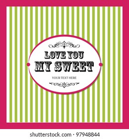 Template frame design for greeting card