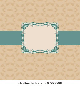 Template frame design for greeting card . Seamless background.