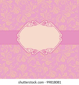 Template frame design for greeting card . Seamless background.