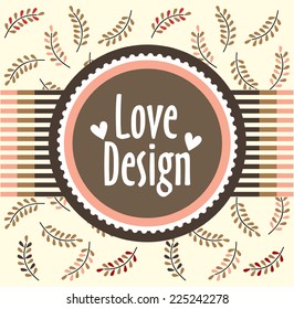 Template frame design for greeting card,love design 