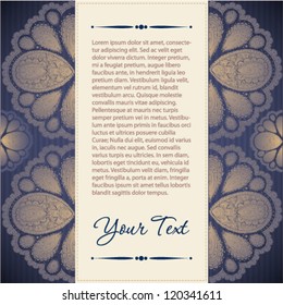 Template frame design for invitation card with lace pattern.