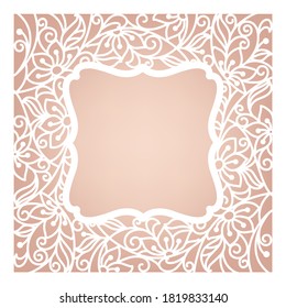 Template frame  design  invitation card.Laser cutting