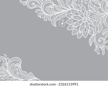 Template frame  design for invitation lace card.Vector lace flowers.