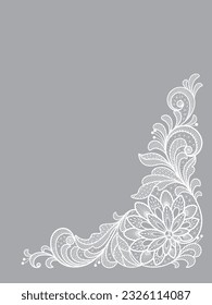 Template frame  design for invitation lace card.Vector lace flowers.