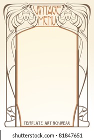 Template frame design for menu