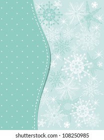 Template frame design with snowflakes for xmas card