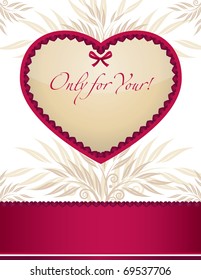 Template frame design for Valentine's card, vector illustration
