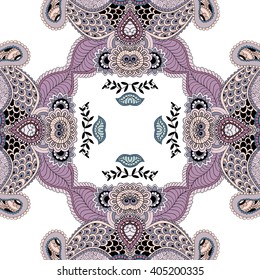 Template frame design. Vintage art traditional, Islam, arabic, indian, ottoman motifs, elements. Vector decorative retro greeting card or invitation design.