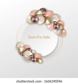 Template frame with realistic balloons for invitations, cards, flyers, brochures. Vector eps 10.
