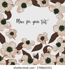 Marco de plantilla para guardar la fecha y tarjeta de felicitación, invitación de boda, certificado, folleto, afiche. Borde vectorial con lugar para texto
