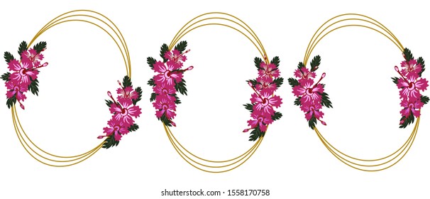Template frame set with pink flowers leaves and geometric frames Wedding invitation poster flower decoration idea Greeting card,decoration,vector,background,
design,invitation