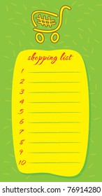 Template frame for shopping list vector illustration