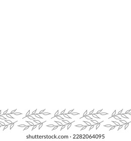 Template frame of spring flowers line art on a white background. Floral design for wedding invitation, banner, poster.
