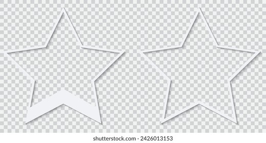 Template or frame stars 2 types with shadows. illustration on transparent background