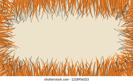 Template frame with texture autumn grass