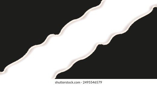 Template Frame with Torn Paper sheets and ripped edges. Trendy Torn Paper Border. Retro vector Frame design can used web banner.  EPS 10