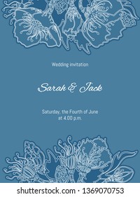 Template frame for wedding invitation and greeting card