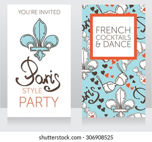 Template For French Style Party, Vector Illustration