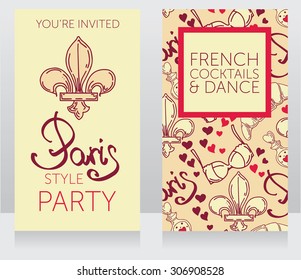 Template For French Style Party, Vector Illustration