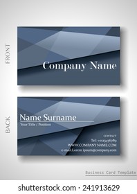 Template of front and back view of business card