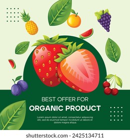 Plantilla pera de fruta para publicación en redes sociales