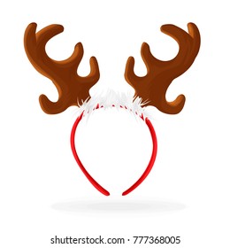 Template for a fun photo for horn Christmas reindeer cartoon