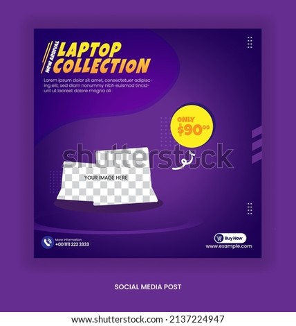 Template Gadget with Luxury 3D Podium Style and Purple Color For Social Media Post