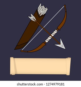 Template of Game Character, Class. Ranger, Scout, Ninja Class. Attributes of ranger, scout, ninja isolated on dark background. Select your class. Vector illustration.