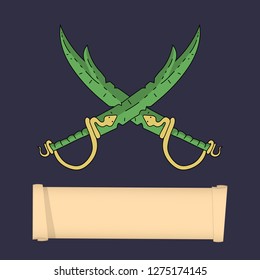 Template of Game Character, Class. Rogue, Thief, Knave Classes. Attributes of rogue isolated on dark background. Select your class. Vector illustration.