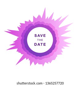 Template of Geometric color background with Save the Date text.