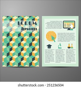 Template with geometric cover for flyers or booklets for your design