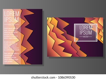 Template with geometric elements business card, flyer, cover.