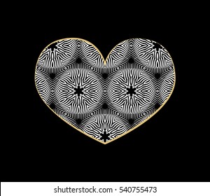 template geometric floral pattern in form heart. vector illustration Card for Valentine's Day, wedding invitation.