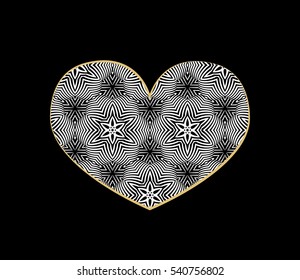 template geometric floral pattern in form heart. vector illustration Card for Valentine's Day, wedding invitation.