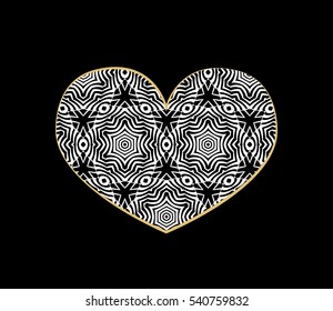 template geometric floral pattern in form heart. vector illustration Card for Valentine's Day, wedding invitation.