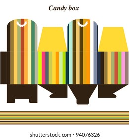 Template gift box for candy