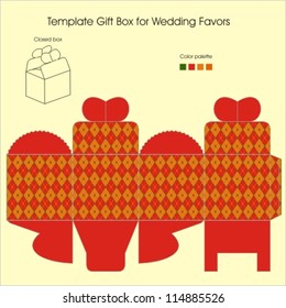 Template gift box for Christmas present