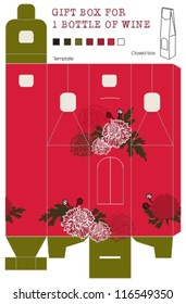 Template gift box for one bottle of wine