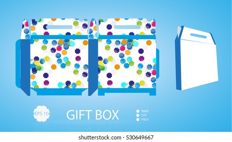 Template for gift box. Vector illustration.
