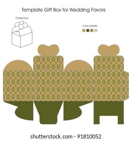 Template gift box for Wedding Favors