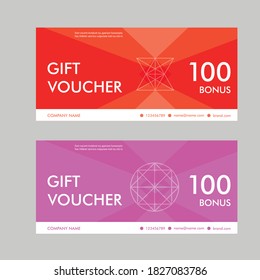 Template gift voucher with abstract pattern. Design for certificates, discounts, special offers