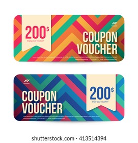 Template Gift Voucher Coupon Discount, Background Modern Design, Vector illustration