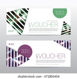 Template Gift Voucher Coupon Discount, Background Modern Design, Vector illustration
