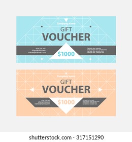 Template gift voucher of different colors.
