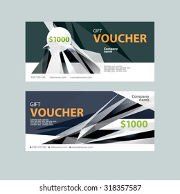 Template gift voucher. Modern design.