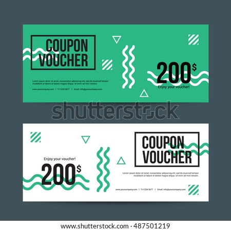 Template Gift Vouchre Coupon Discount, Background Modern Design, Vector illustration
