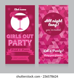 template for girls out party, vector illustration