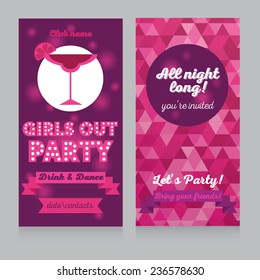 template for girls out party, vector illustration