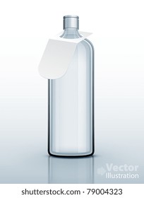 Template of glass bottle for hard drink. Vector illustration.